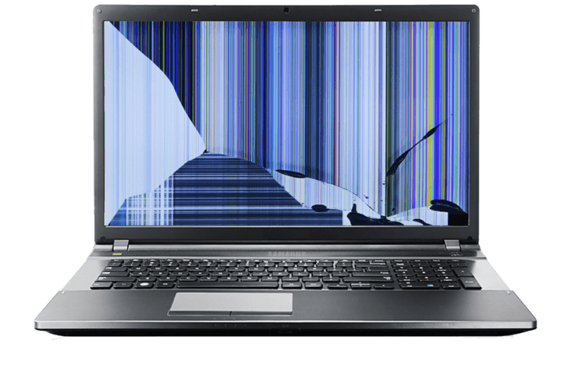 Laptop ekran değişimi öncesi Kırık laptop ekranı panel değişimi öncesi sonrası Mx Store – tamir öncesi
